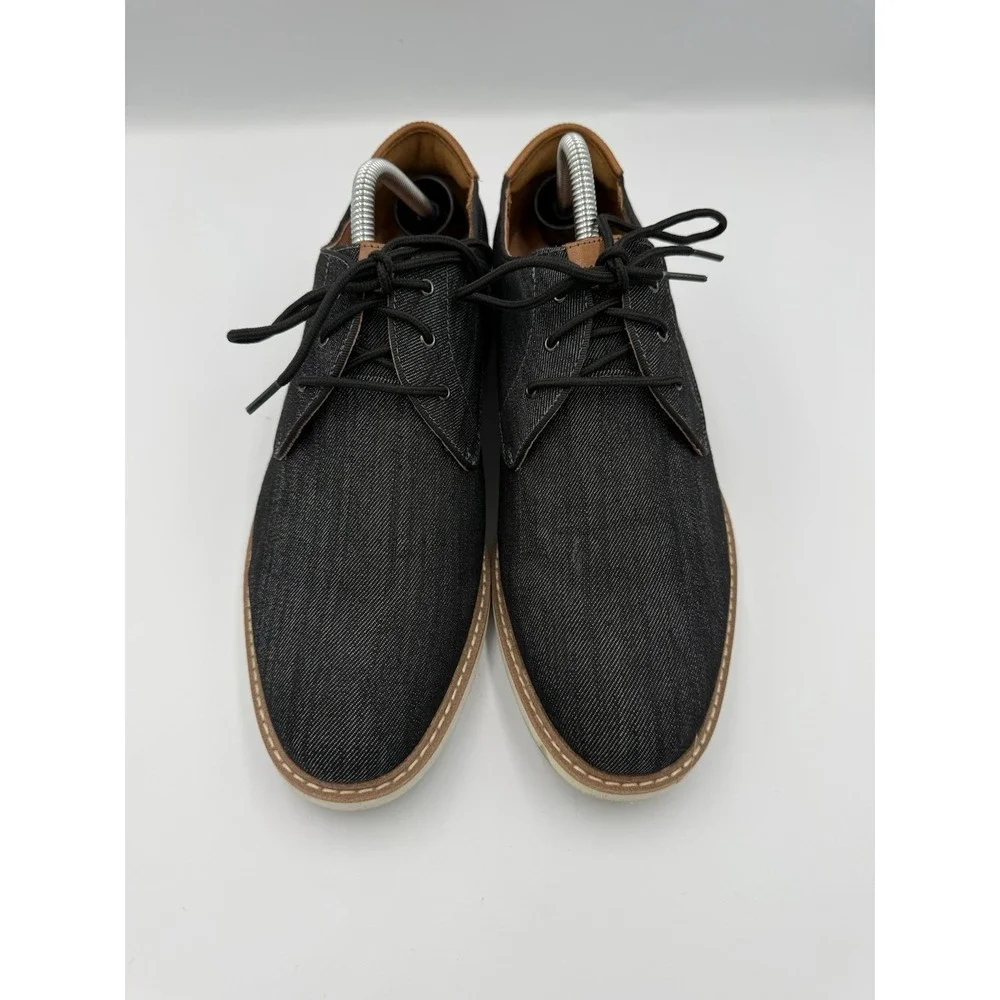 Florsheim Highland Oxford Shoes Men's Size 9M Gray Black Canvas Lace Up Leather
